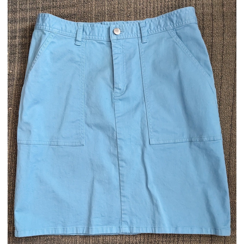 Women's Skirt Lauren Ralph Lauren Size 6‎ Light Blue Pockets Stretch Preppy LRL